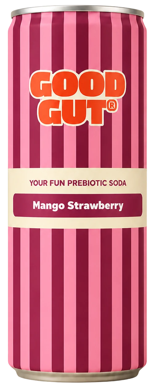 Mango Strawberry — Good Gut prebiotic soda can