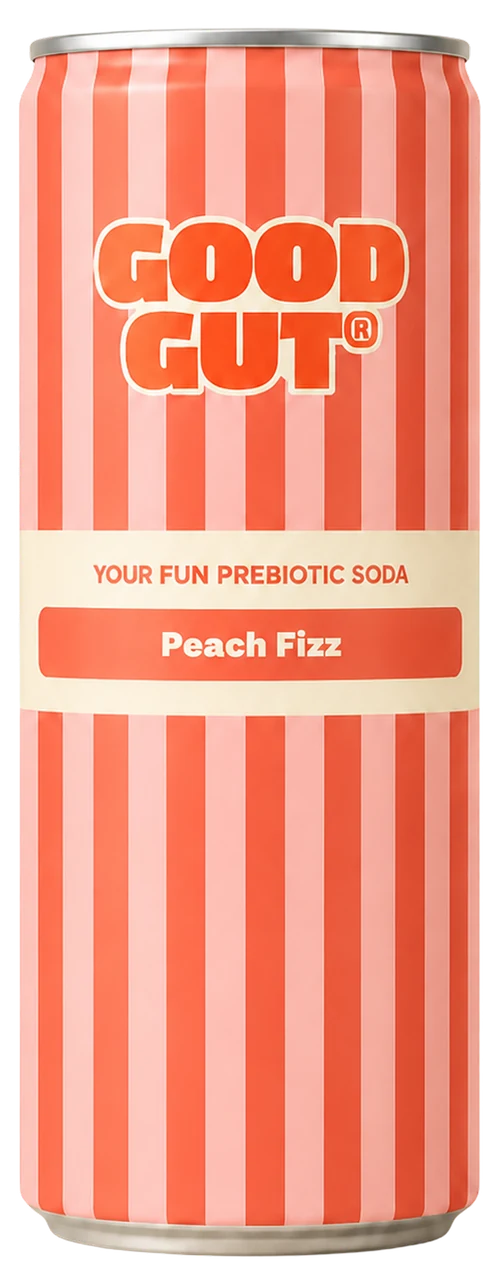 Peach Fizz — Good Gut prebiotic soda can
