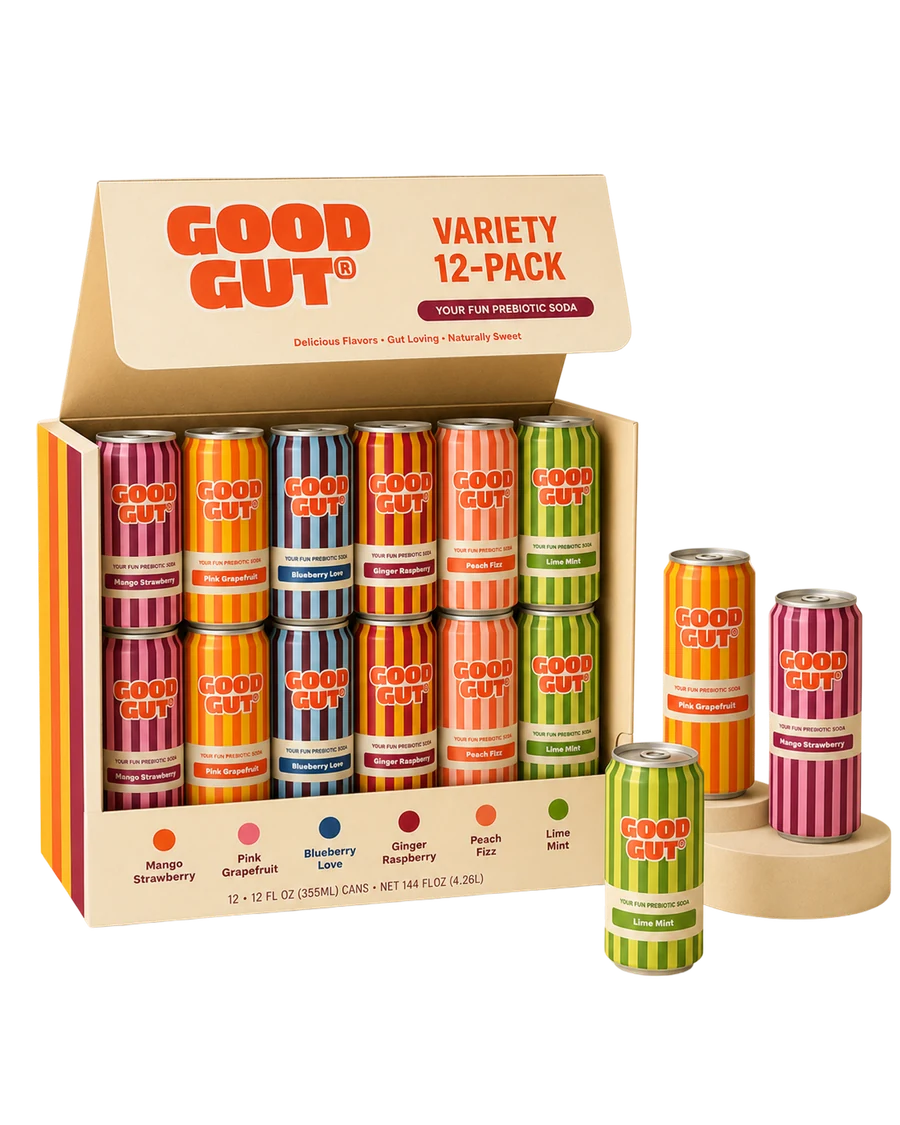 Variety 12-pack — Good Gut prebiotic soda